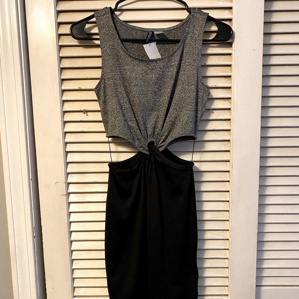 Gray and black H&M dress